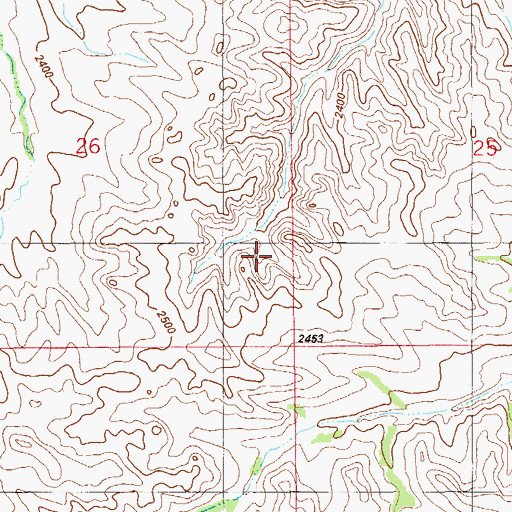 Topographic Map of 18N59E25CCB_01 Well, MT