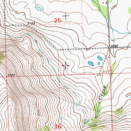 Topographic Map of 18N20W25DBDD01 Well, MT