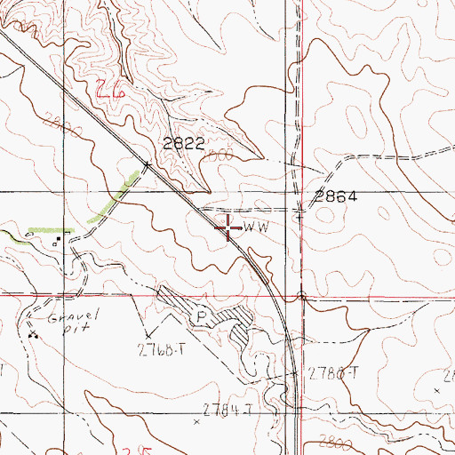 Topographic Map of 18N48E26DDBA01 Well, MT