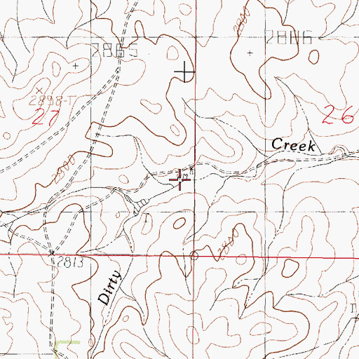 Topographic Map of 18N45E27DADD01 Well, MT