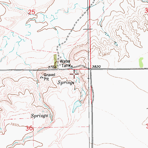Topographic Map of 18N13E36AAA_01 Spring, MT
