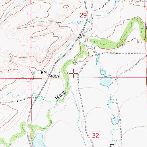 Topographic Map of 18N10E29CDDC01 Well, MT