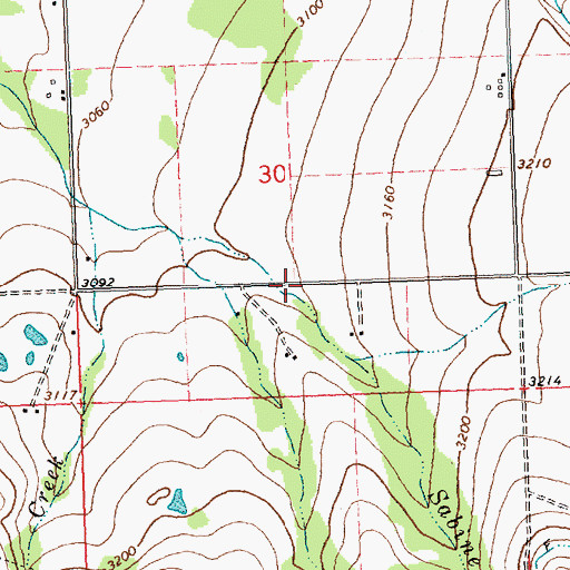 Topographic Map of 18N19W30DCBB01 Well, MT