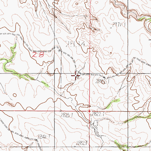 Topographic Map of 18N49E28DADC01 Well, MT