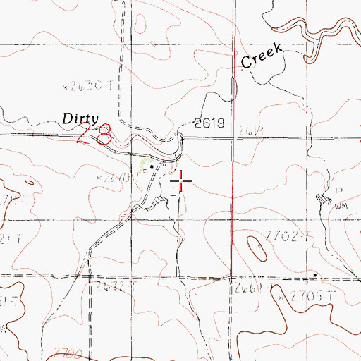Topographic Map of 18N46E28DABC01 Well, MT