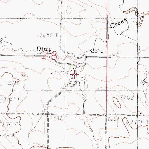 Topographic Map of 18N46E28DBAD01 Well, MT