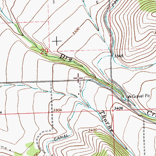 Topographic Map of 18N19W29DACC01 Well, MT