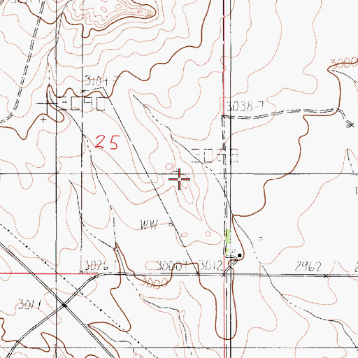 Topographic Map of 18N50E25DA__01 Well, MT