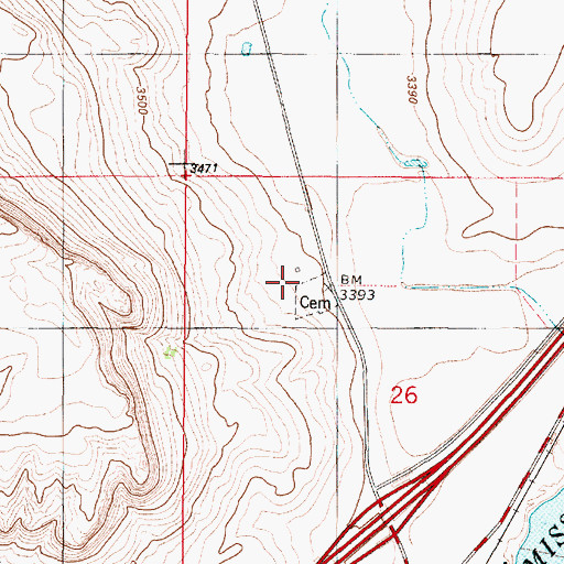 Topographic Map of 18N01W26B___01 Well, MT