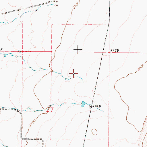 Topographic Map of 18N02E27A___01 Well, MT