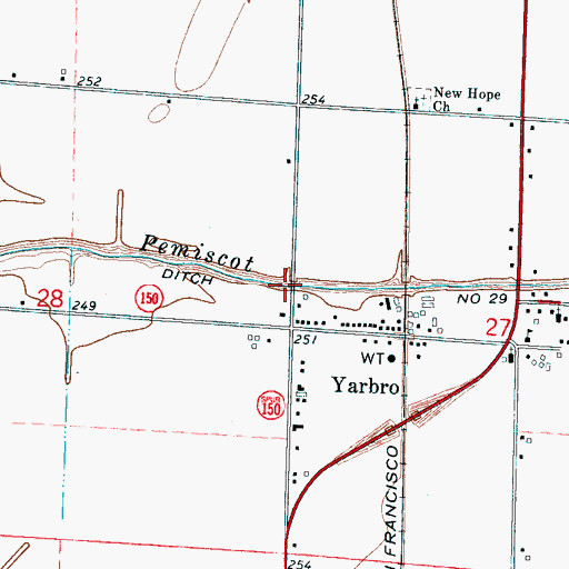 Topographic Map of Ditch Number 29, AR