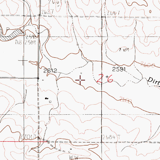 Topographic Map of 18N46E26BDCA01 Well, MT