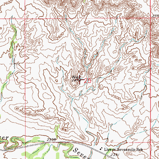 Topographic Map of 18N54E25BDDD01 Well, MT