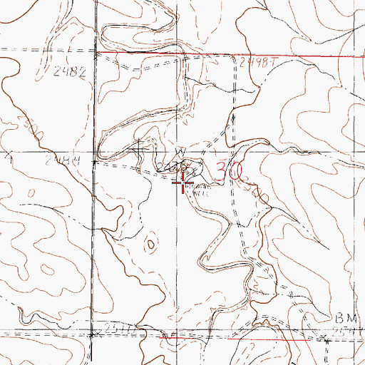 Topographic Map of 18N44E30BDCA01 Well, MT