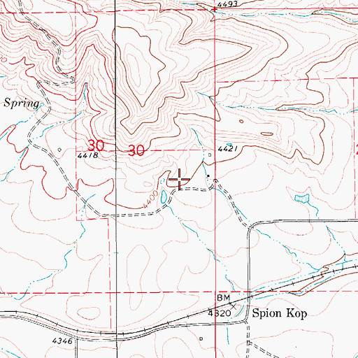 Topographic Map of 18N09E30DA__01 Well, MT