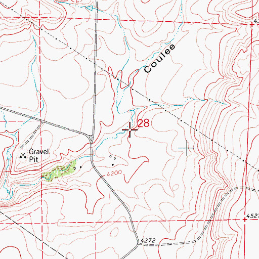 Topographic Map of 18N08E28____01 Well, MT