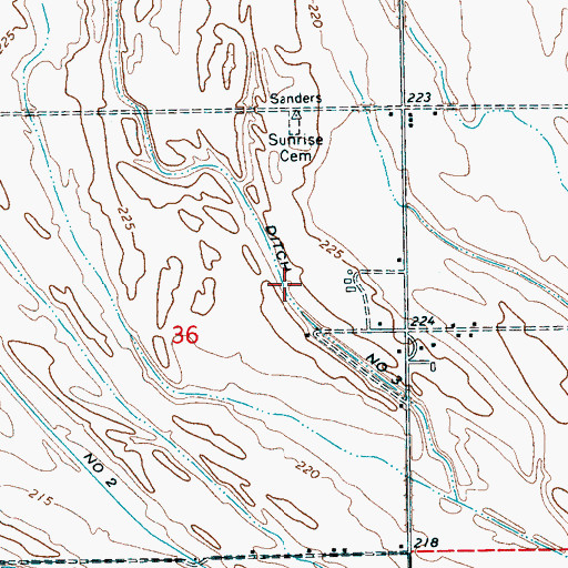 Topographic Map of Ditch Number 3, AR