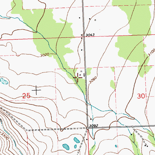 Topographic Map of 18N20W25ADA_01 Well, MT