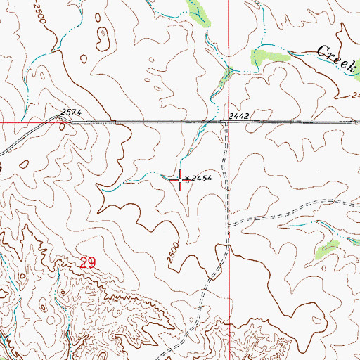 Topographic Map of 18N55E29AACD01 Well, MT