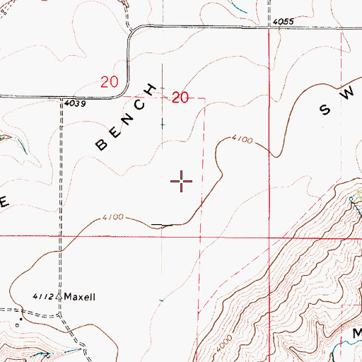 Topographic Map of 18N03E20D___01 Well, MT