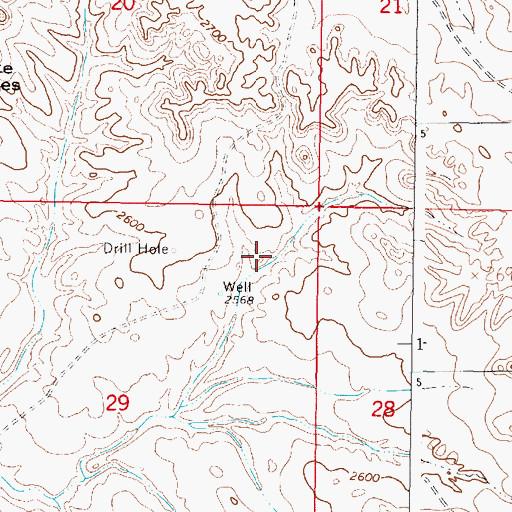 Topographic Map of 18N43E29AA__01 Well, MT