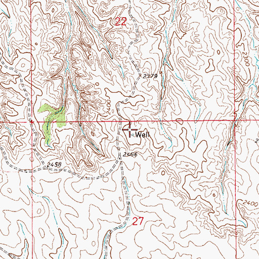 Topographic Map of 18N58E27BAAD01 Well, MT