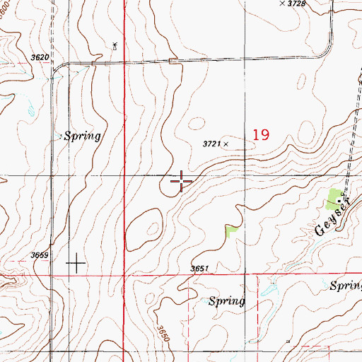 Topographic Map of 18N02E19C___01 Spring, MT