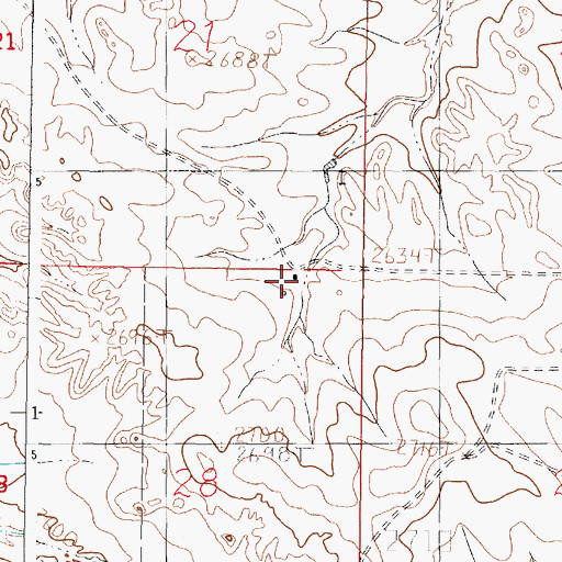 Topographic Map of 18N43E28AABA01 Well, MT