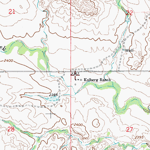 Topographic Map of 18N55E27BBBA01 Well, MT