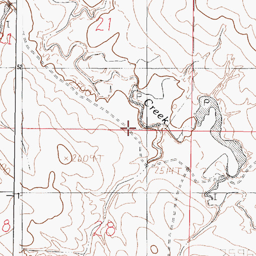Topographic Map of 19N44E21DCDD01 Well, MT