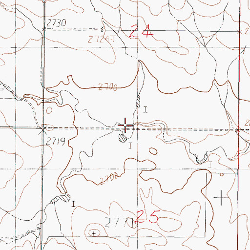 Topographic Map of 18N45E24CDDC01 Well, MT