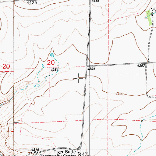 Topographic Map of 18N06E20D___01 Well, MT