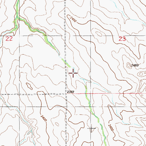 Topographic Map of 18N59E23CCC_01 Well, MT