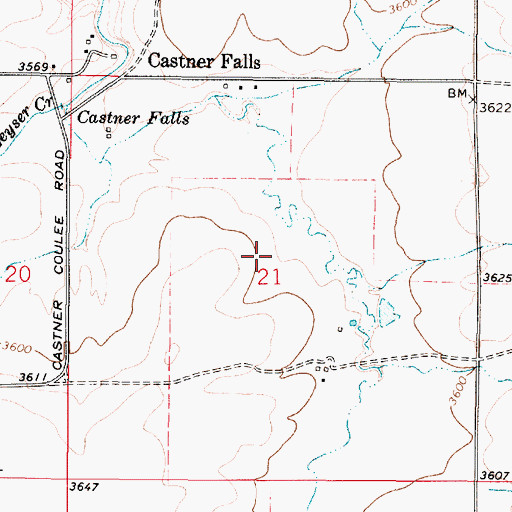 Topographic Map of 18N02E21____01 Well, MT