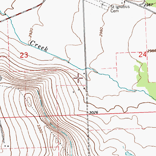Topographic Map of 18N20W23DADA01 Well, MT