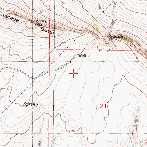 Topographic Map of 18N01W21B___01 Well, MT