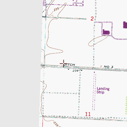 Topographic Map of Ditch Number 3, AR