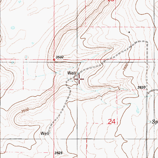Topographic Map of 18N01E24B___01 Well, MT