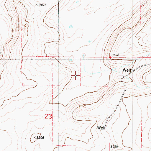 Topographic Map of 18N01E23A___01 Well, MT