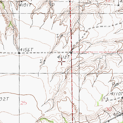 Topographic Map of 18N19E24DA__01 Spring, MT