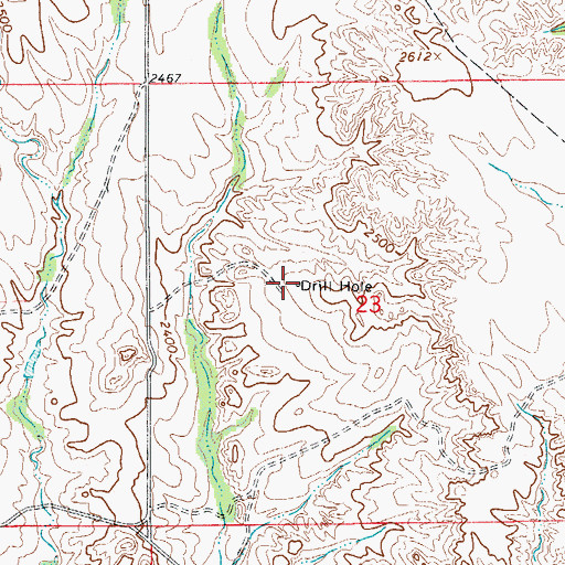 Topographic Map of 18N55E23BDCD01 Well, MT