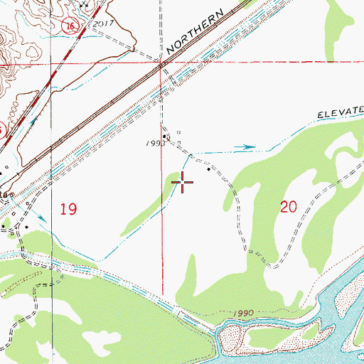 Topographic Map of 18N57E20BC__01 Well, MT