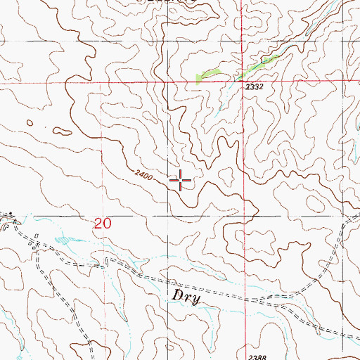 Topographic Map of 18N59E20BCDC01 Well, MT