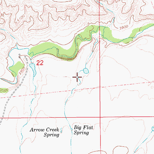 Topographic Map of 18N10E22DA__01 Spring, MT