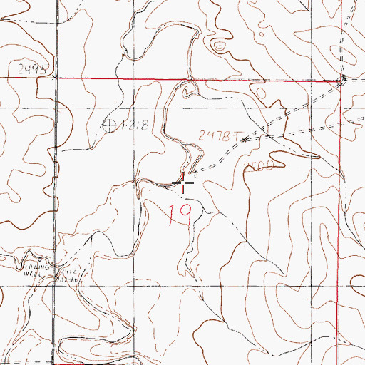 Topographic Map of 18N44E19BDAD01 Well, MT
