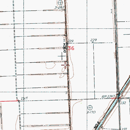 Topographic Map of Ditch Number 30, AR