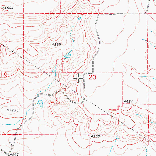 Topographic Map of 18N08E20____01 Well, MT