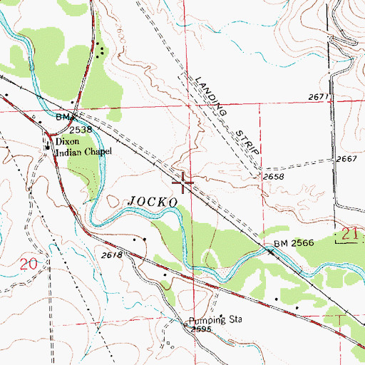 Topographic Map of 18N21W21BCBB01 Well, MT