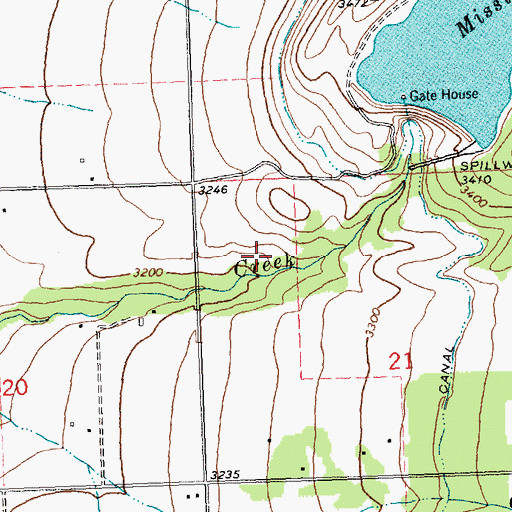 Topographic Map of 18N19W21BBD_01 Well, MT