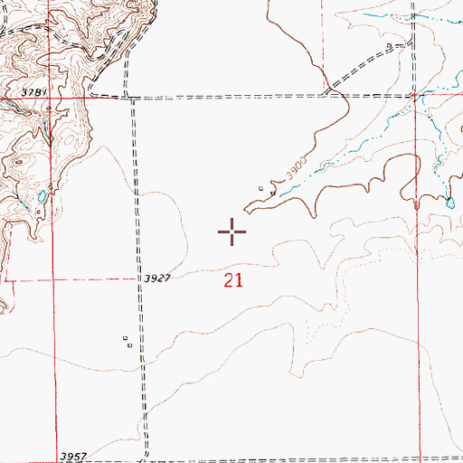 Topographic Map of 18N12E21AB__01 Well, MT